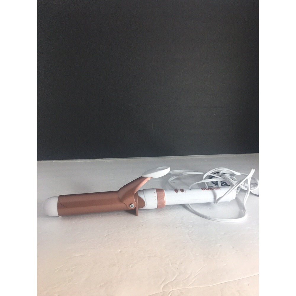 Conair Double Ceramic 1.5 Inch Hair Curling Iron Wand, White Rose Gold, CD703GN